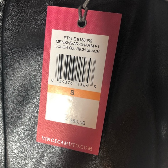 Vince Camuto Black Faux Leather Sleeveless Shell s - Picture 6 of 8